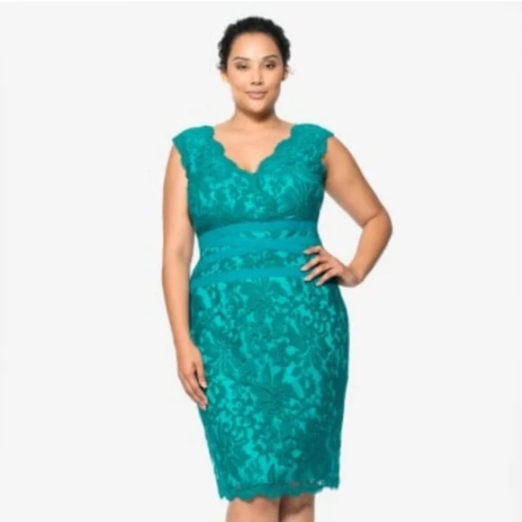 Tadashi Shoji Size 8 Embroidered Lace Sheath Dress - Picture 3 of 17